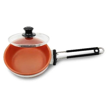 Earthen Fry Pan With Glass Lid