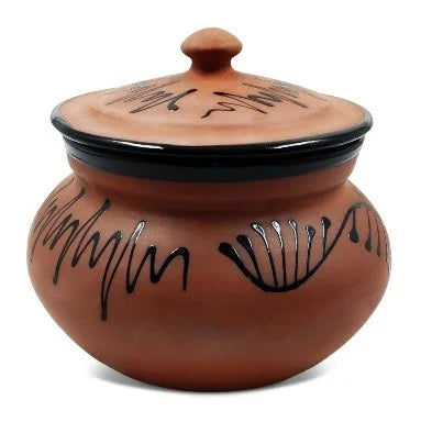 Earthen Glazed Handi With Lid