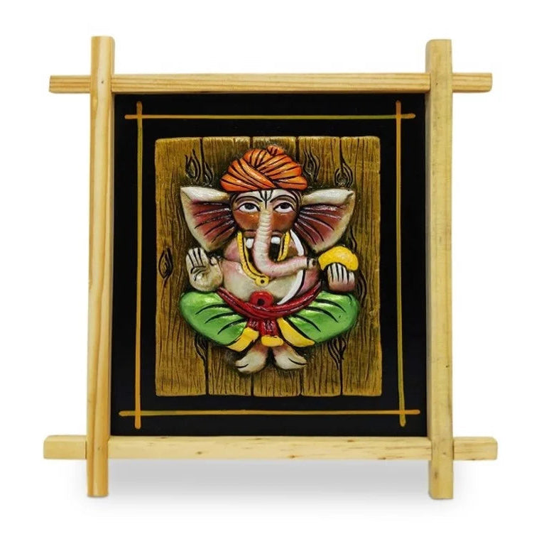Cross Framed Ganpati Wall Art