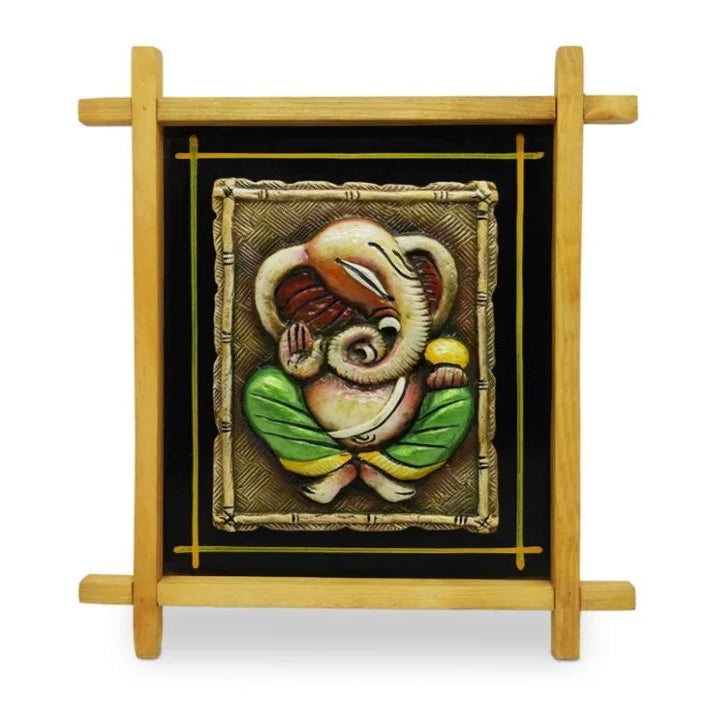 Cross Framed Ganpati Wall Art