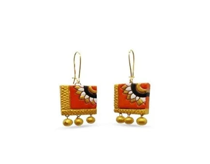 Terracotta Dangler Earrings – Orange