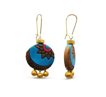 Terracotta Dangler Earrings – Blue